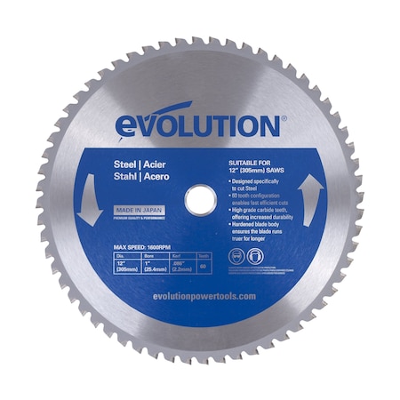 Evolution 12" Mild Steel Cutting Blade, 1" Arbor 12BLADEST